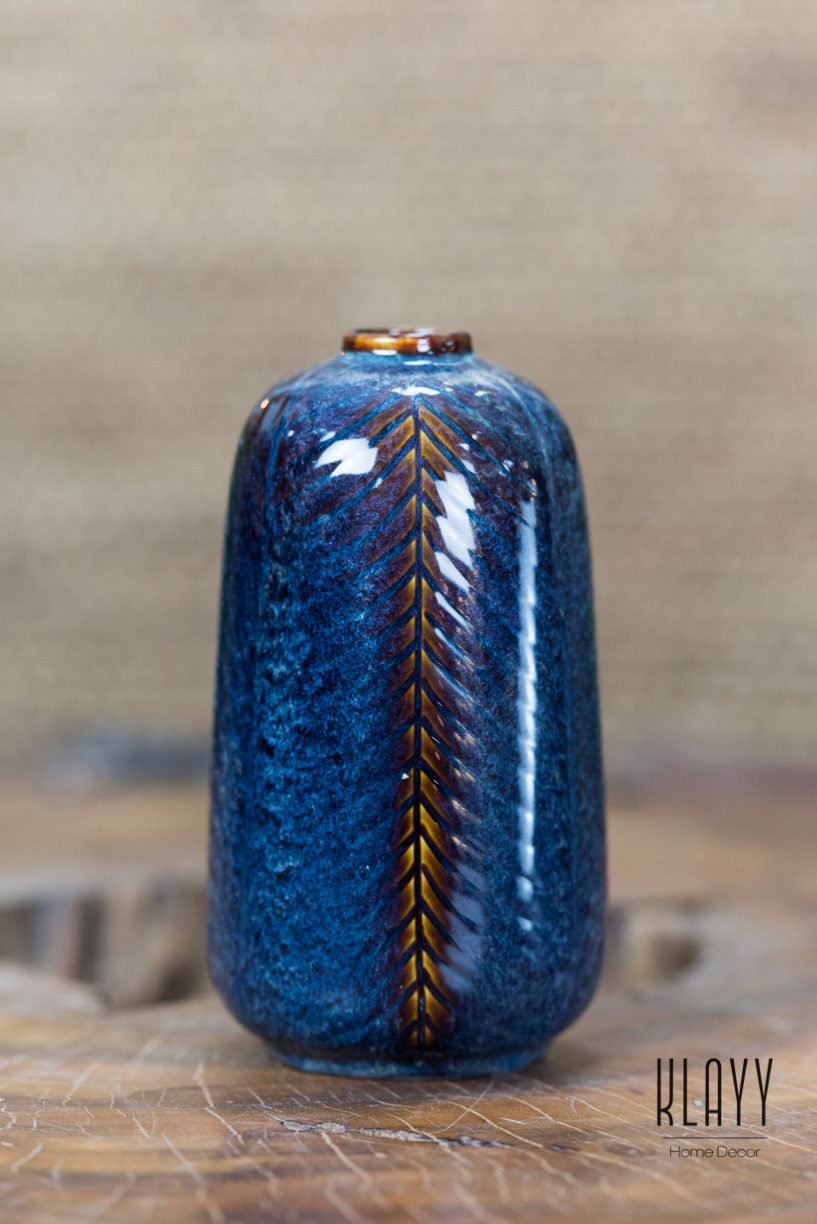Blue Galaxy Short Bottle Vase